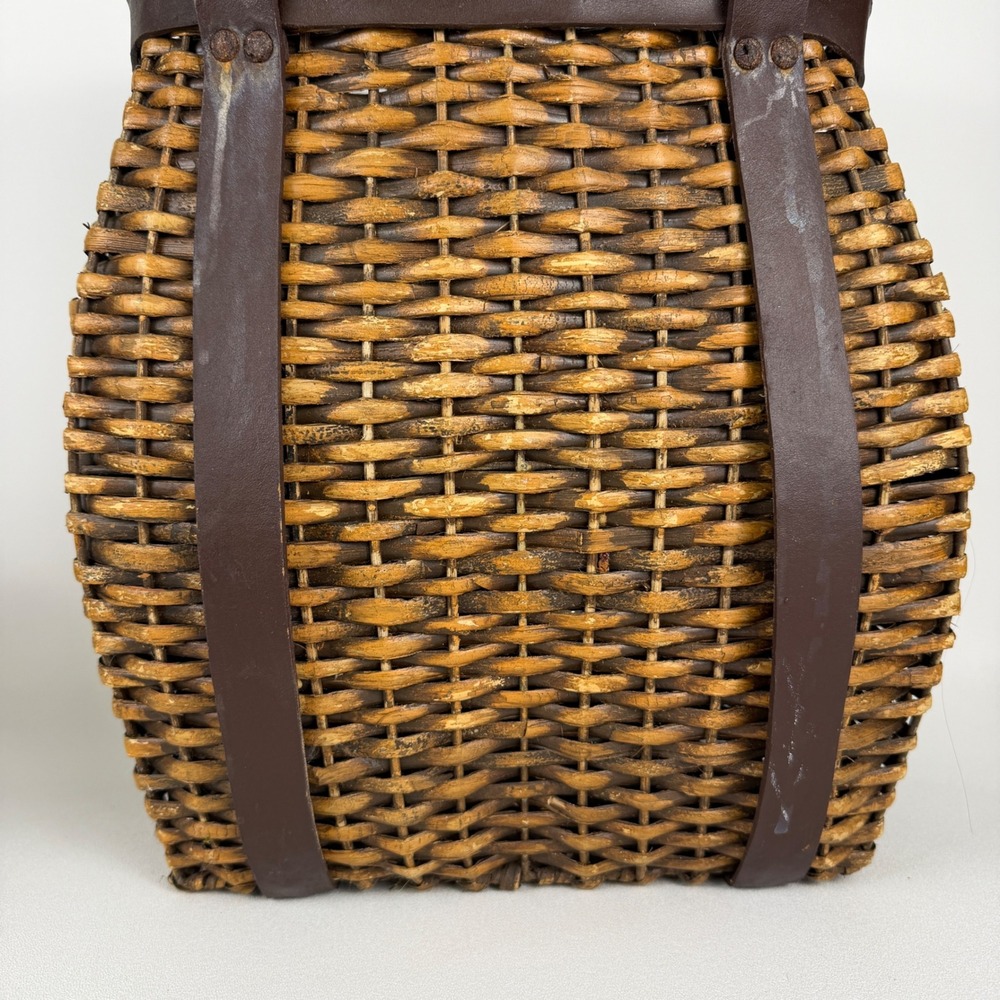 Vtg/antique Adirondack Trapper Pack Basket Woven Rustic Lodge Decor 16" - Picture 8 of 16